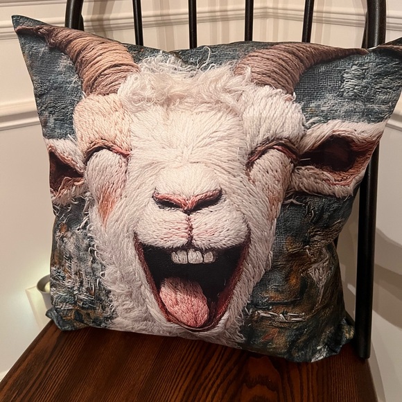 Other - Goat Print Throw Pillow Cover